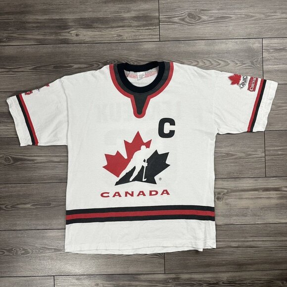 Vintage 90’s Team Canada Mario Lemieux Jersey T Shirt - Picture 1 of 7